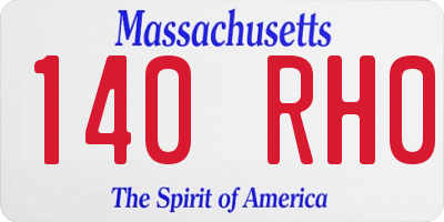 MA license plate 140RH0