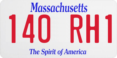 MA license plate 140RH1