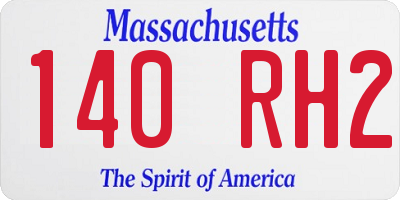 MA license plate 140RH2