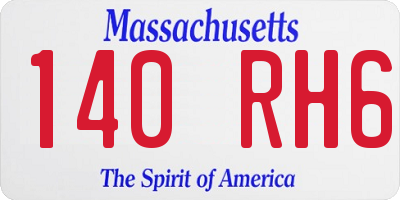 MA license plate 140RH6