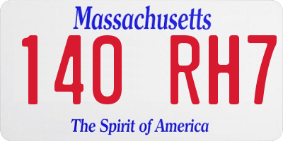 MA license plate 140RH7