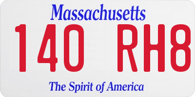 MA license plate 140RH8
