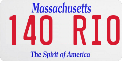 MA license plate 140RI0