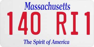 MA license plate 140RI1