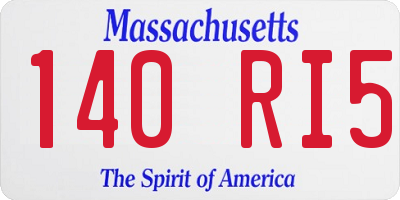 MA license plate 140RI5