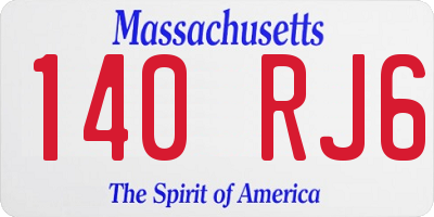 MA license plate 140RJ6