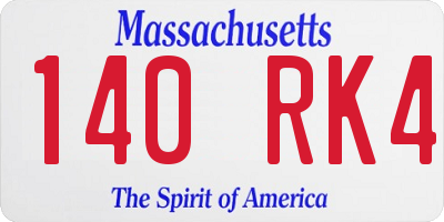 MA license plate 140RK4