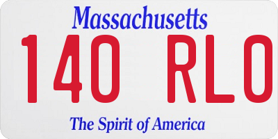 MA license plate 140RL0