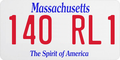 MA license plate 140RL1