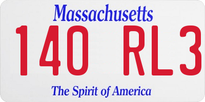 MA license plate 140RL3