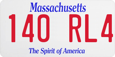MA license plate 140RL4