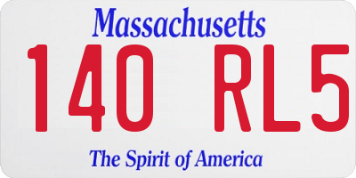 MA license plate 140RL5
