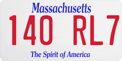 MA license plate 140RL7