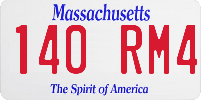 MA license plate 140RM4