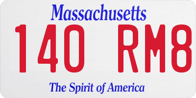MA license plate 140RM8