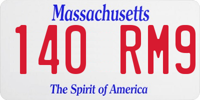 MA license plate 140RM9