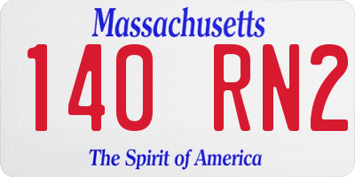 MA license plate 140RN2