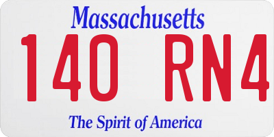MA license plate 140RN4