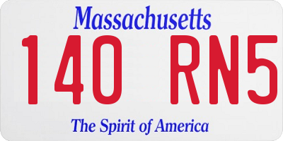 MA license plate 140RN5