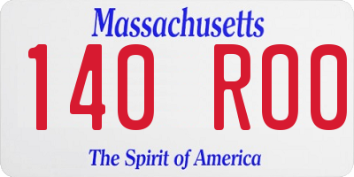 MA license plate 140RO0