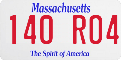 MA license plate 140RO4