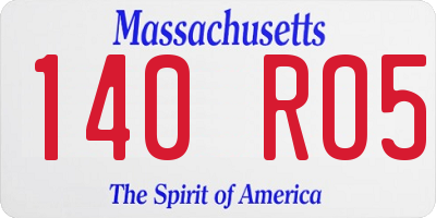 MA license plate 140RO5