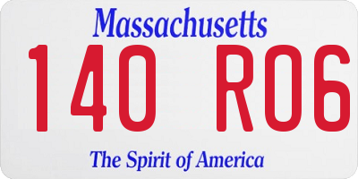 MA license plate 140RO6