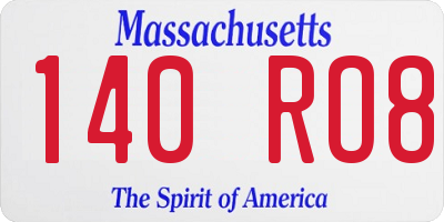 MA license plate 140RO8