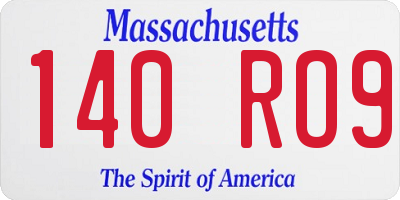 MA license plate 140RO9