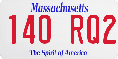 MA license plate 140RQ2