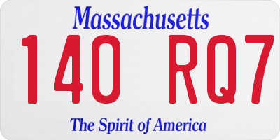 MA license plate 140RQ7