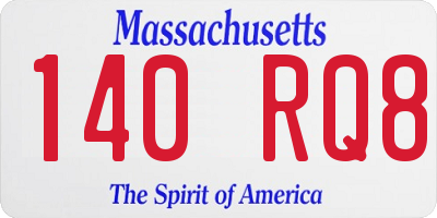 MA license plate 140RQ8