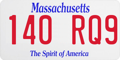 MA license plate 140RQ9