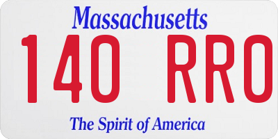 MA license plate 140RR0