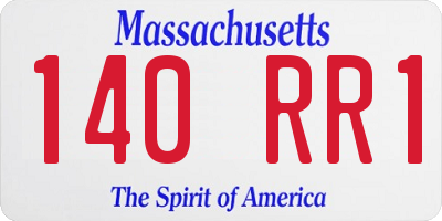 MA license plate 140RR1