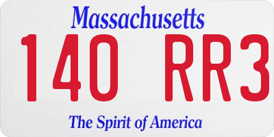 MA license plate 140RR3