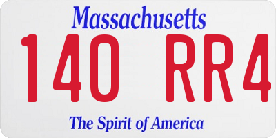 MA license plate 140RR4