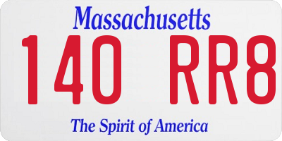 MA license plate 140RR8