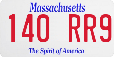 MA license plate 140RR9