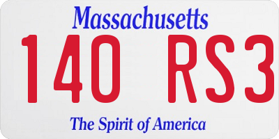 MA license plate 140RS3