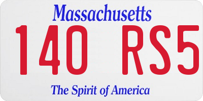 MA license plate 140RS5