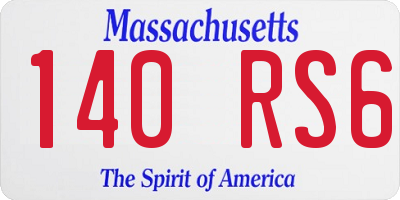 MA license plate 140RS6