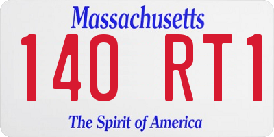 MA license plate 140RT1
