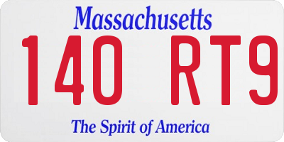 MA license plate 140RT9