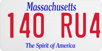 MA license plate 140RU4