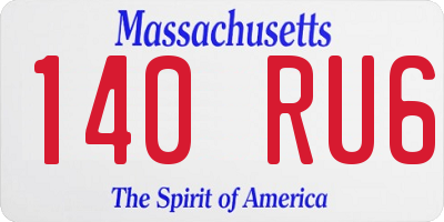 MA license plate 140RU6