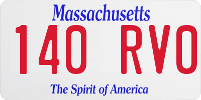 MA license plate 140RV0