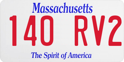 MA license plate 140RV2