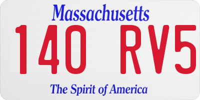MA license plate 140RV5