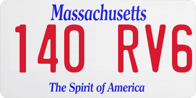 MA license plate 140RV6